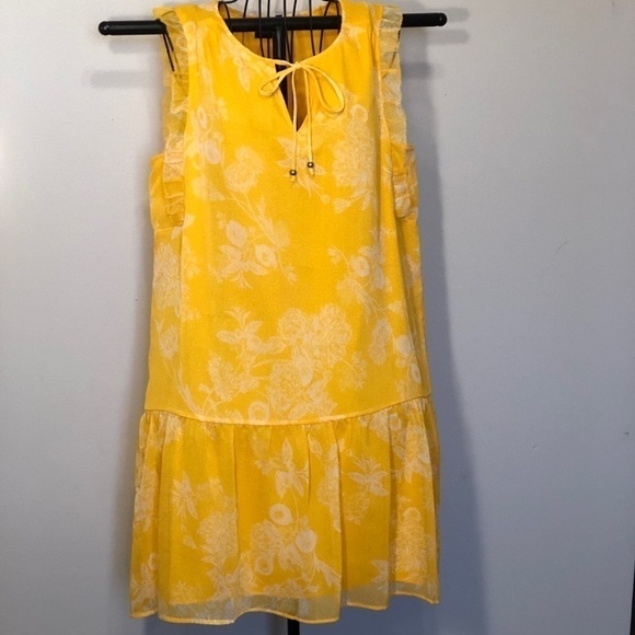 Kaari Blue Keyhole Sleeveless Peasant Summer Dress Small Wedding Spring Lemon - Picture 3 of 8